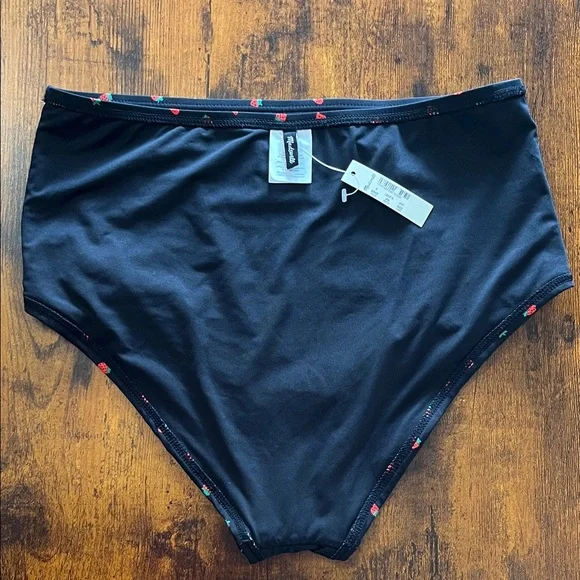 NWT Madewell Tie Front Top Fresh Strawberries Bikini - High-Waited Bottom  -S - Picture 7 of 16